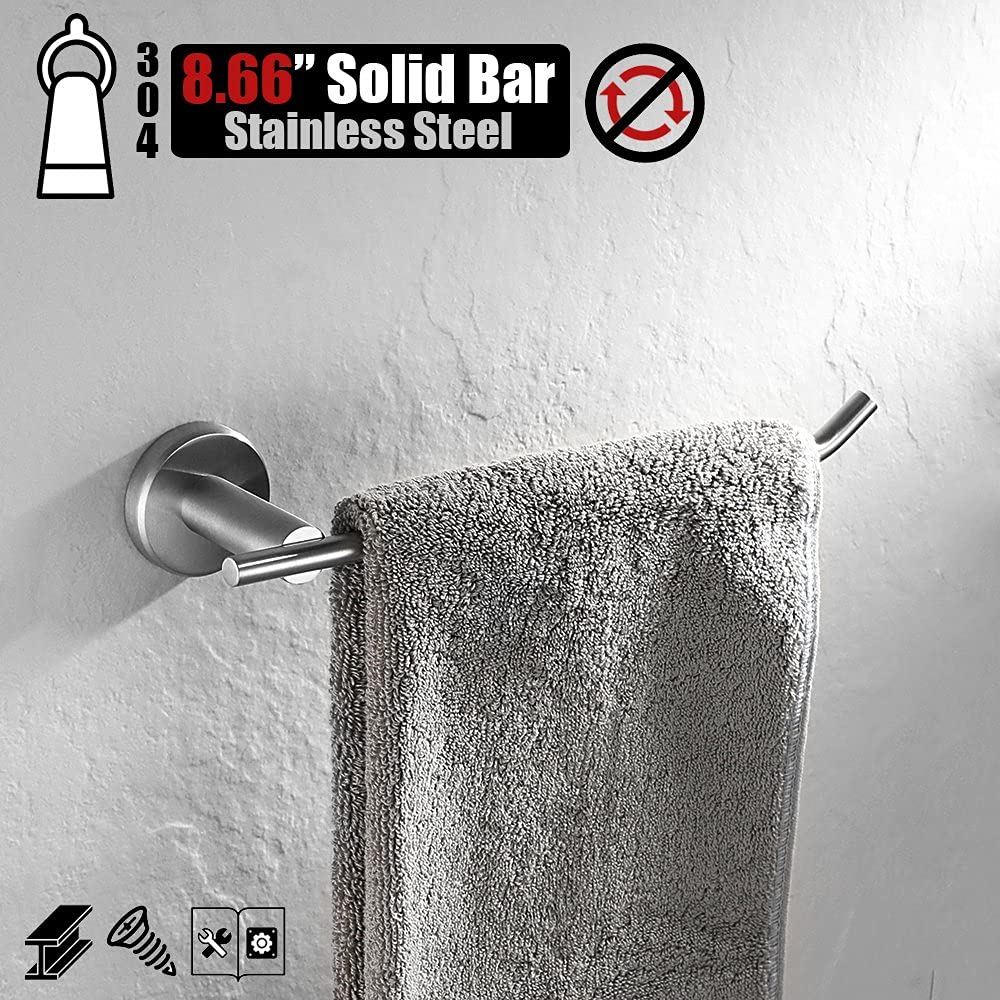 Stainless Steel Towel Ring Holder - 7 Inch Brushed Nickel Wall Mount Bathroom Accessory (TR160-BN) - Perfect for Bathrooms, Kitchens, and Powder Rooms