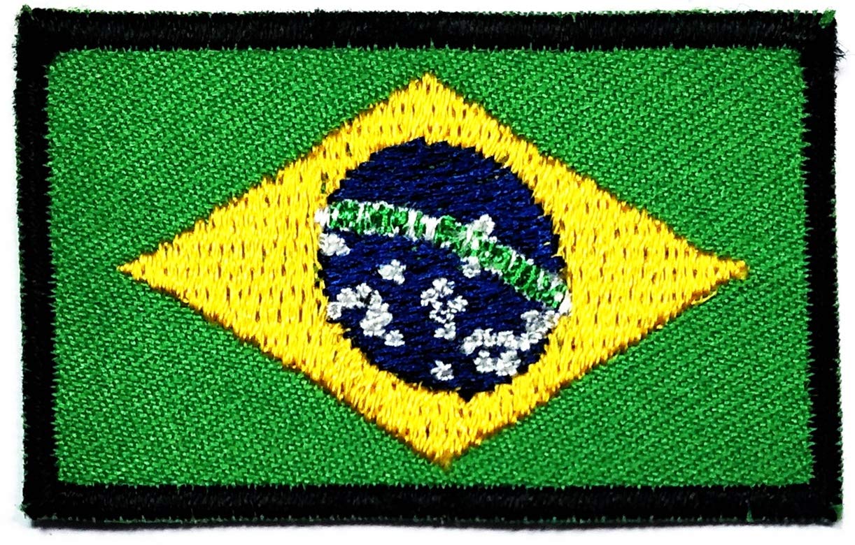 Brazil Flag Patch - Mini Embroidered Sew On/Iron On Military Tactical Patch for DIY Crafts, Costumes & Clothing (10 Pack) - Perfect for Kids, Women's Apparel, Backpacks & Patriotic Decorations