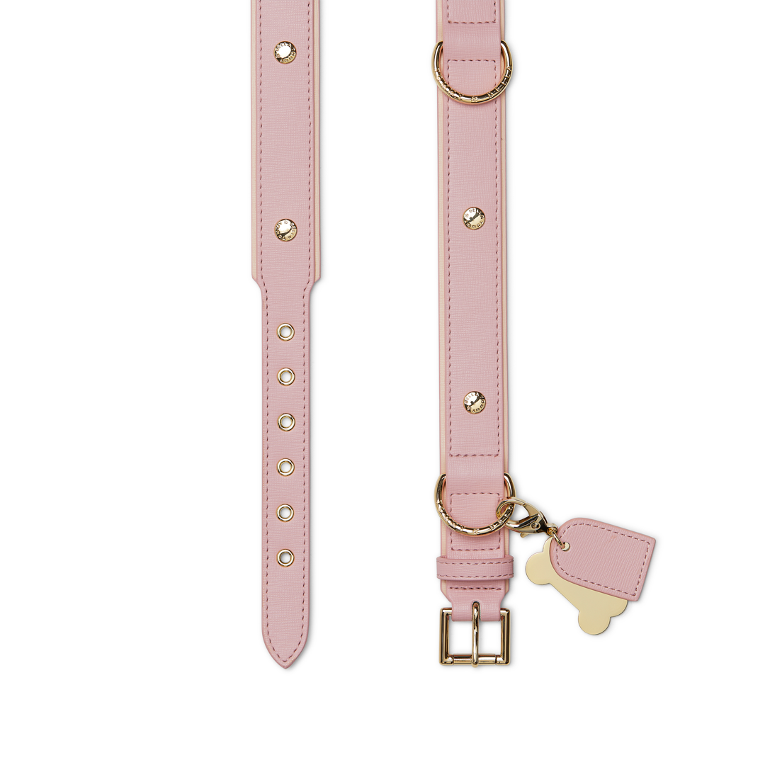 Pink and Tan Dog Collar - Adjustable Nylon Pet Collar for Small Medium Large Dogs - Perfect for Daily Walks, Training, and Outdoor Adventures