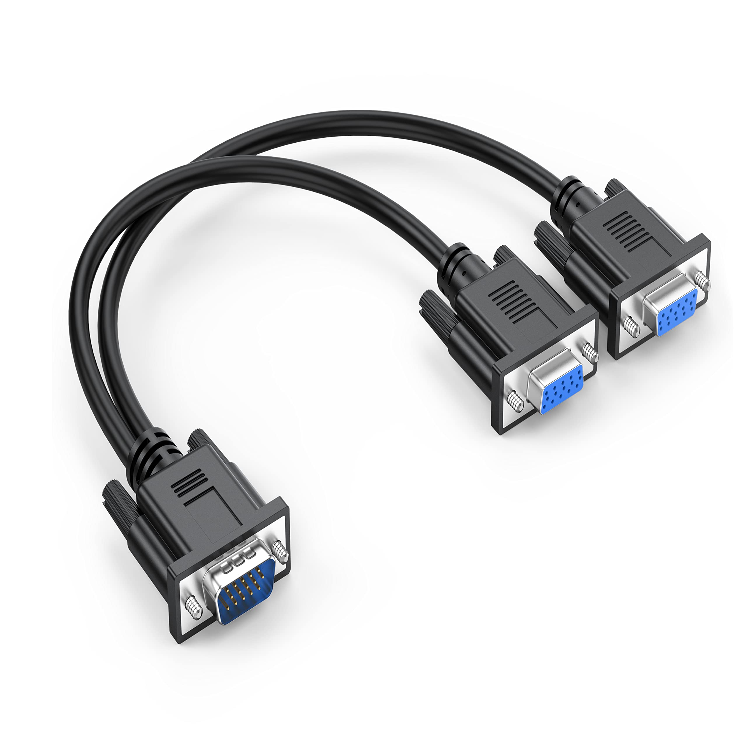 Dual VGA Splitter Cable 1 Male to 2 Female Adapter - Screen Mirroring for Dual Monitors, Projectors & Presentations - No Screen Extension (VGA Video Cable for PC, Laptop, Desktop)
