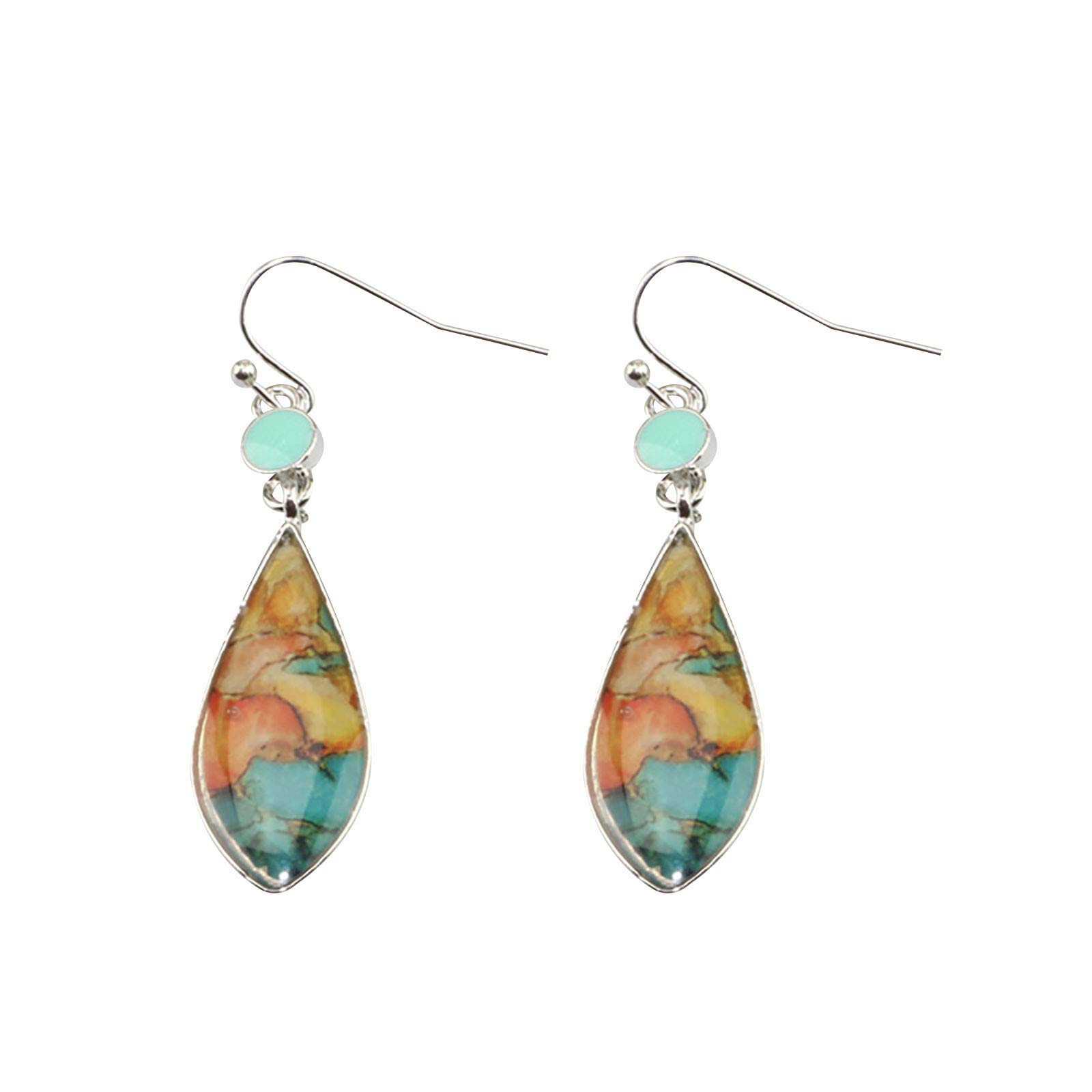 Fashion Women's Hollow Leaf Dangle Hook Bead Earrings - Multicolor Bohemian Jewelry for Easter, Birthday & Party Gifts | Perfect for Spring Festivals, Wedding Accessories & Casual Wear