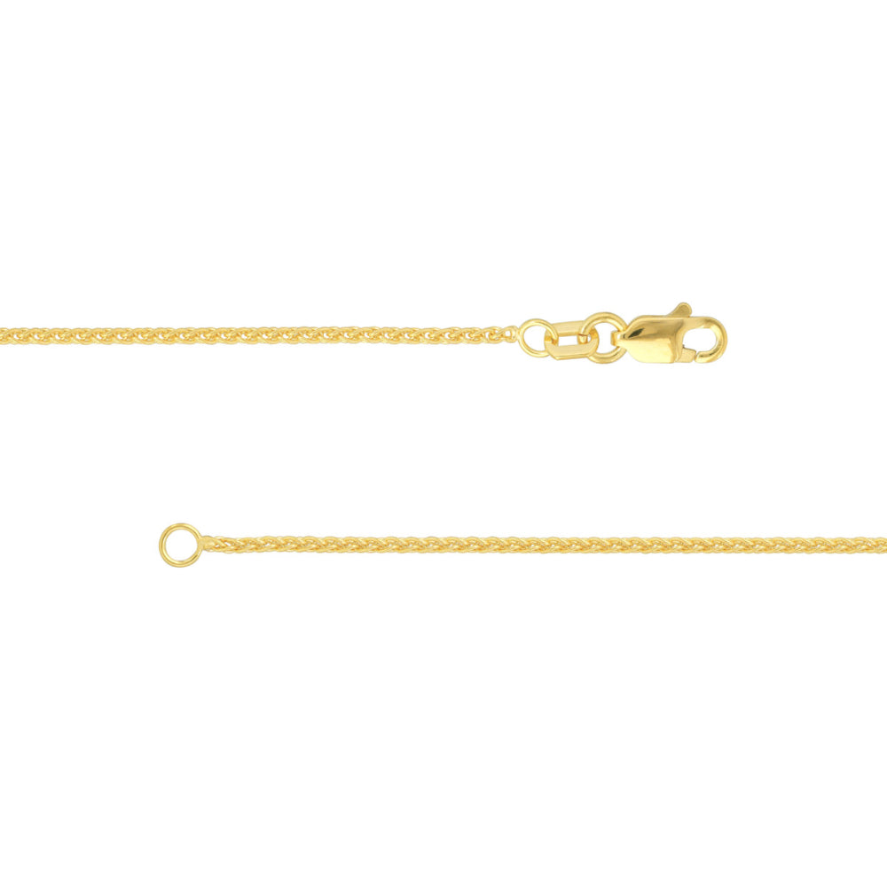 14K Gold 1.25mm Wheat Chain Necklace for Women - Dainty Delicate Jewelry for Layering, Everyday Wear & Special Occasions
