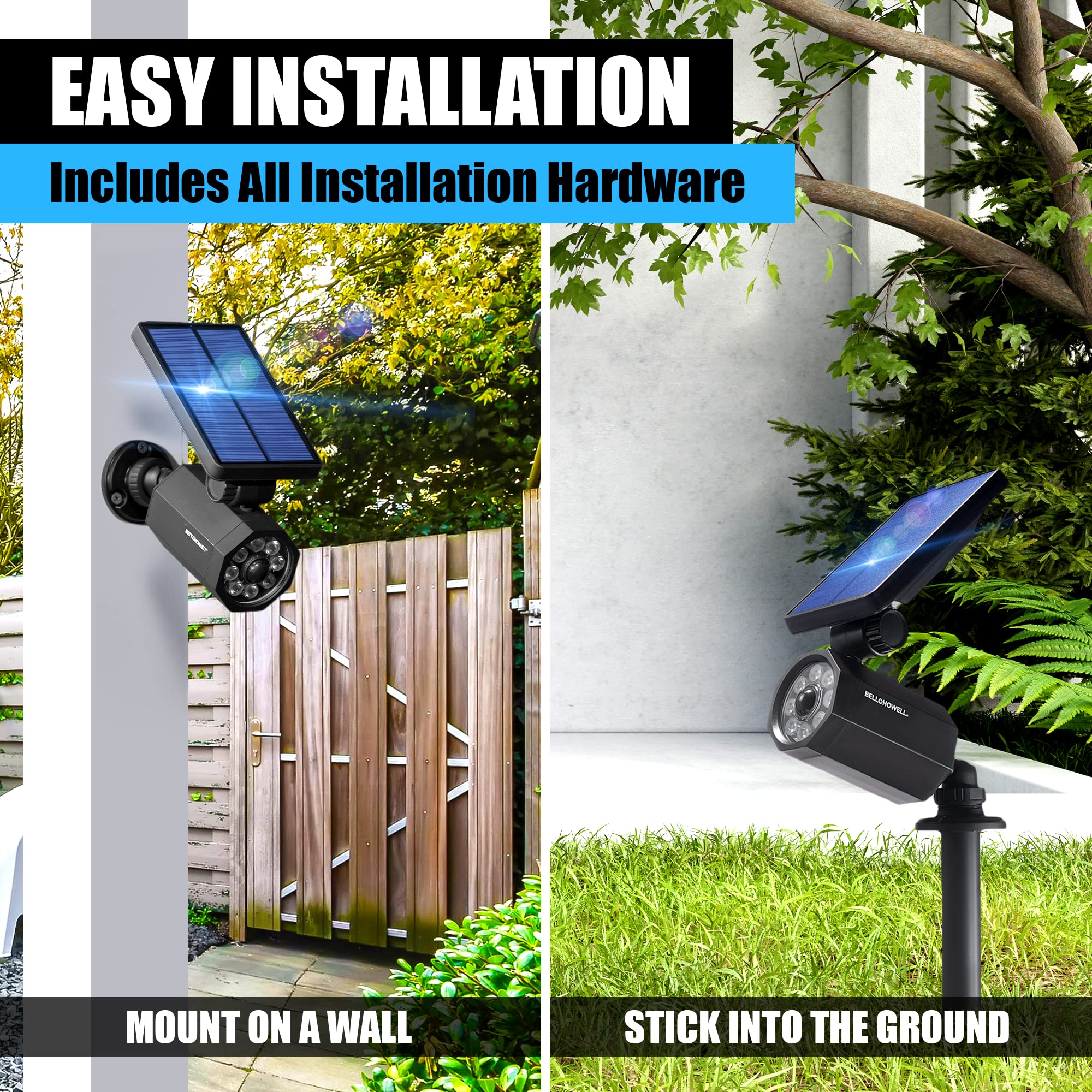 Bell+Howell Bionic Spotlight Motion Solar Spot Lights - Waterproof Outdoor Solar Landscape Lighting for Garden, Lawn & Yard | Super Bright LED Weather Resistant Security Lights | Perfect for Pathways, Driveways & Backyard Safety (As Seen On TV)