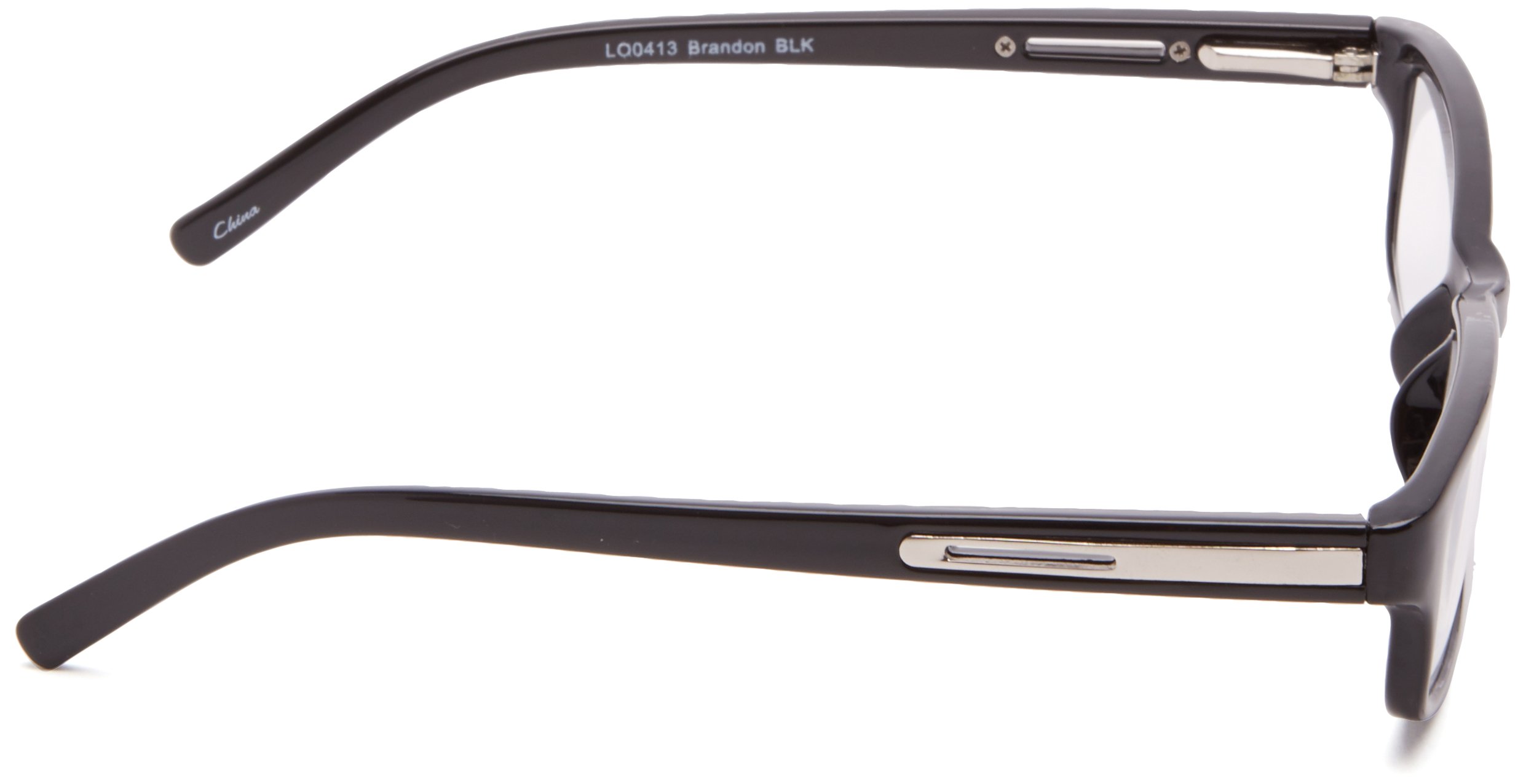 Foster Grant Men's Brandon Rectangular Reading Glasses +1.50 to +3.50 Strength - Lightweight Metal Frame for Computer Work & Reading Books