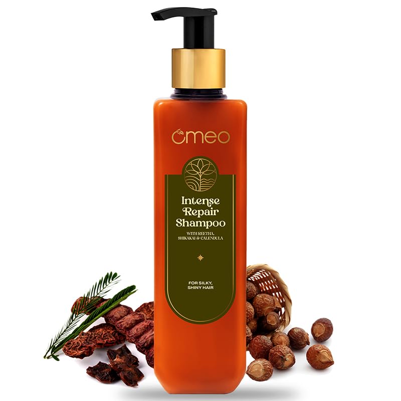 Omeo Intense Repair Shampoo for Damaged Hair - 200ml Deep Hydrating & Nourishing Formula - Restores Dry, Brittle Hair - Perfect for Daily Use at Home or Salon