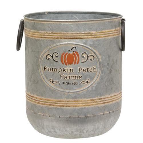 2-Pack Galvanized Metal Buckets for Pumpkin Patch Farms - Rustic Farmhouse Decor for Fall Harvest, Halloween Decorations & Outdoor Planters