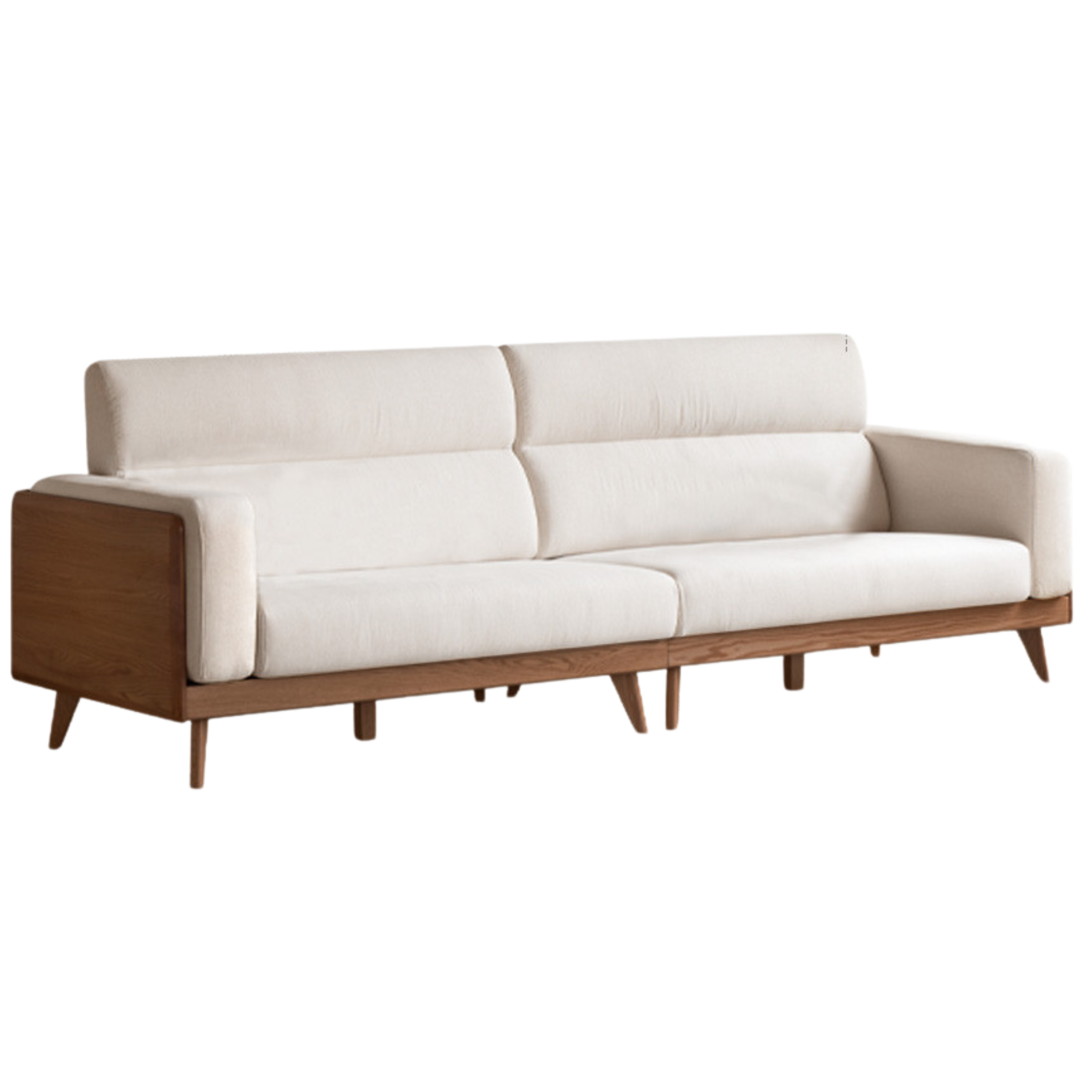 Modern Oak Solid Wood Upholstered Fabric Sofa - Stylish & Durable Living Room Furniture for Home, Office, or Lounge