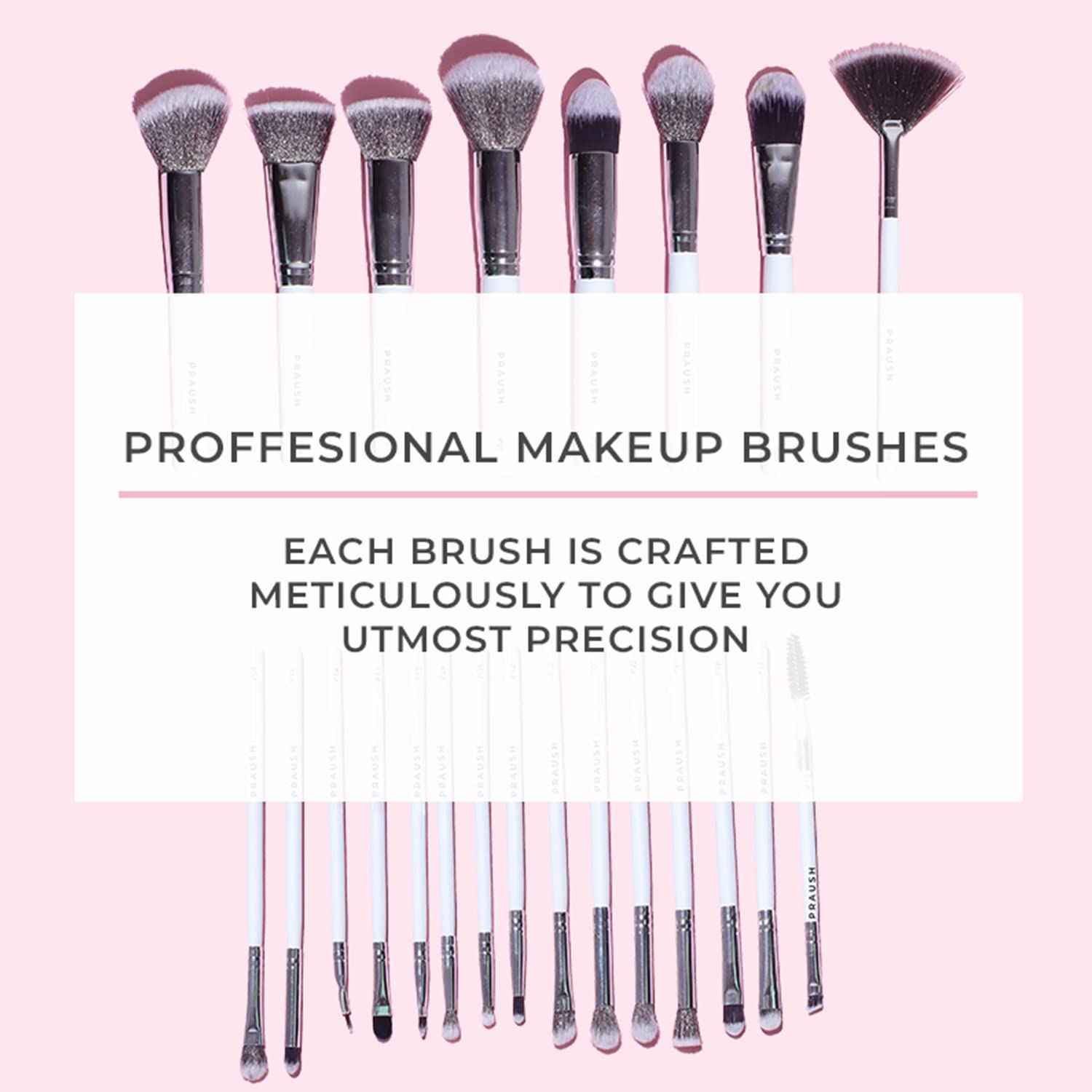 PRAUSH P01 Professional Powder Brush - Soft Kabuki Makeup Brush for Flawless Face & Mineral Foundation Application | Perfect for Contouring, Blending & Setting Powder