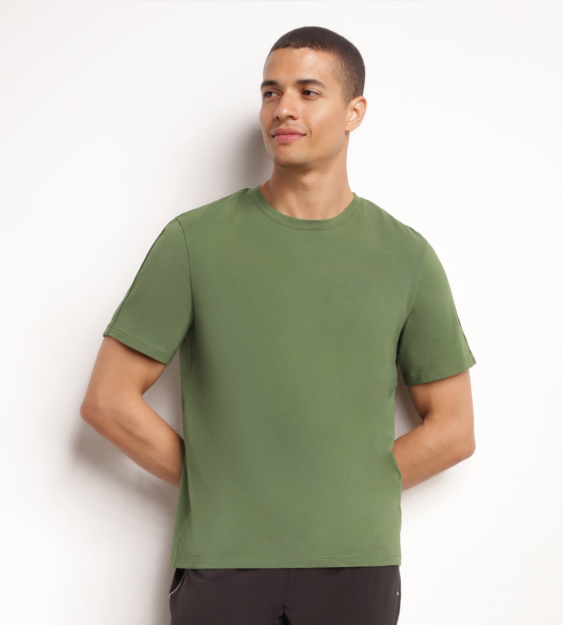 Men's Thermoregulating Sport T-Shirt - Moisture Wicking Jersey Fabric in Khaki - Perfect for Gym, Running & Outdoor Activities - DIM MOVE Brand