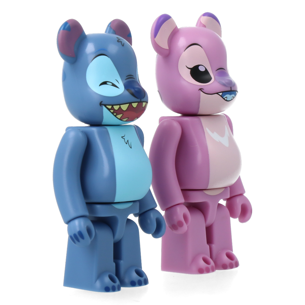 100% Authentic Bearbrick Stitch & Angel Collectible Figures (2-Piece Set) - Perfect for Disney Fans, Anime Collectors & Home Decor