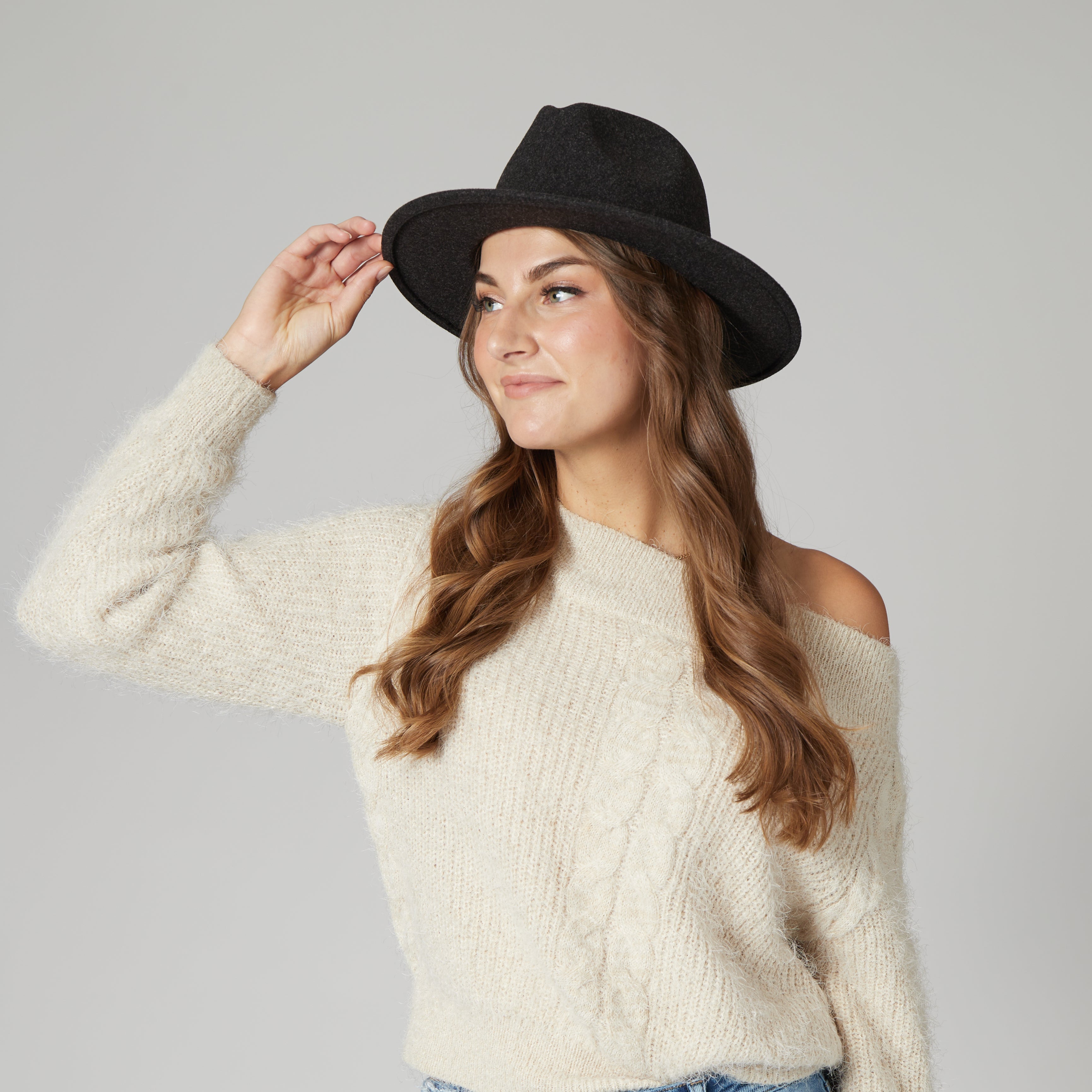 Stylish Women's Faux Felt Fedora Hat with Genuine Leather Band - Perfect for Outdoor Events, Travel & Fashion Accessories