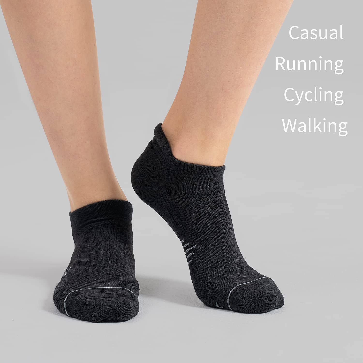 FITRELL 6 Pack Women's Cushioned Ankle Running Socks - Low Cut Athletic Socks for Jogging, Gym Workouts & Everyday Comfort