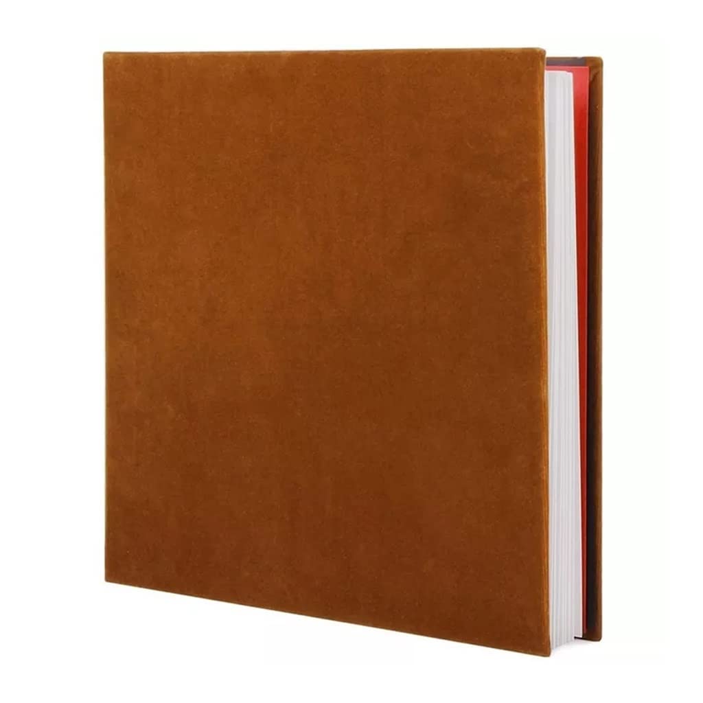 Premium Self-Adhesive Velvet Scrapbook Album - 27x28cm DIY Memory Book with Thick Acid-Free Pages & Protective Film for Permanent Photo Preservation (Brown) - Perfect for Wedding, Baby, Travel & Family Photo Collections