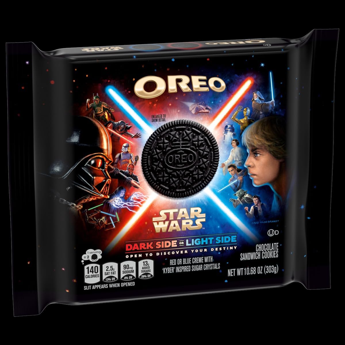 Delicious Oreo-Style Chocolate Sandwich Cookies - Light vs Dark Side Character Cookies, 10.7 oz (Pack of 3) | Perfect for Snacking, Lunchboxes & Party Treats | Shipped from Canada