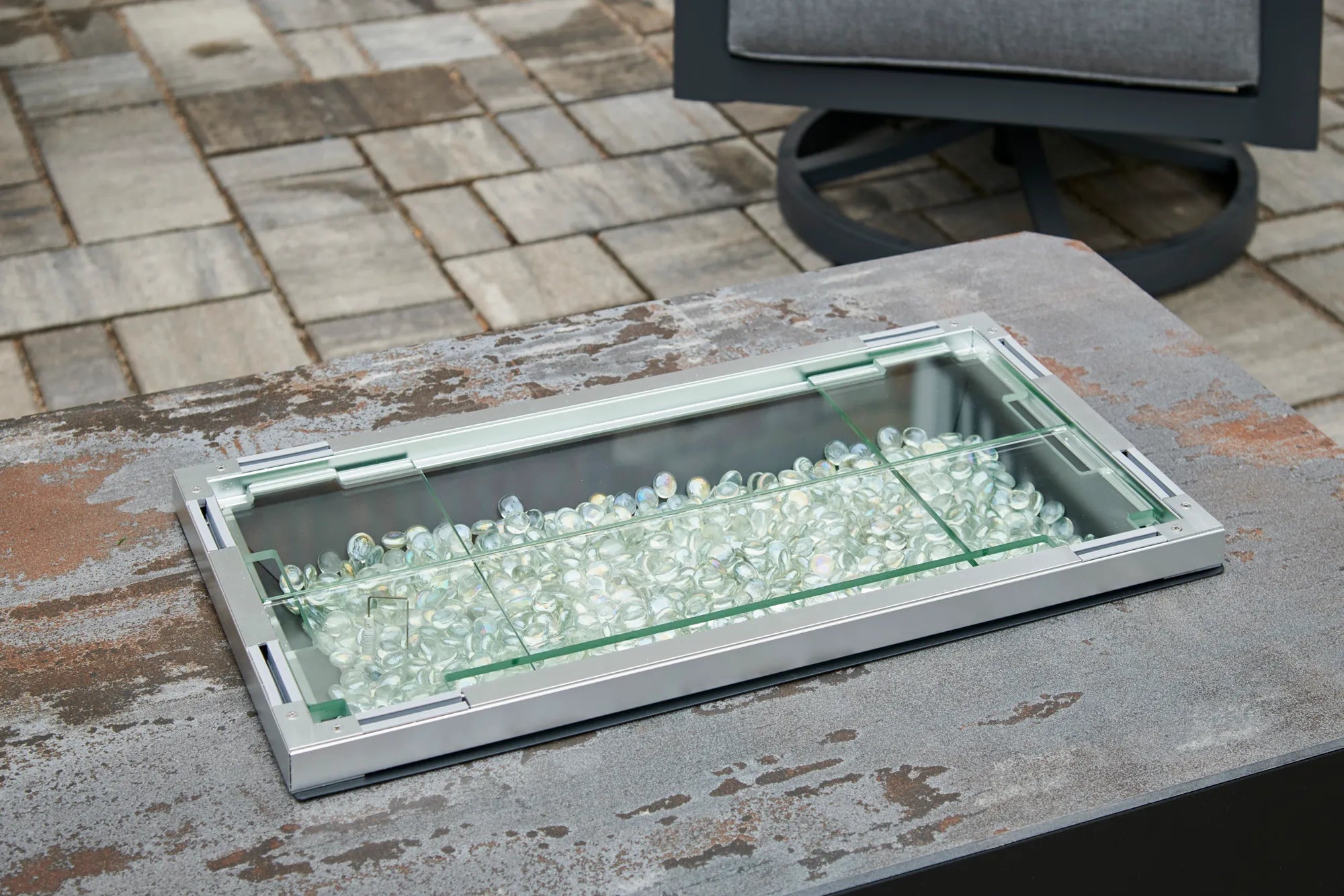 The Outdoor Greatroom Company Linear Folding Glass Wind Guard - Premium Wind Protection for Patio, Deck & Outdoor Dining Areas - Perfect for BBQs, Fire Pits & Alfresco Entertaining