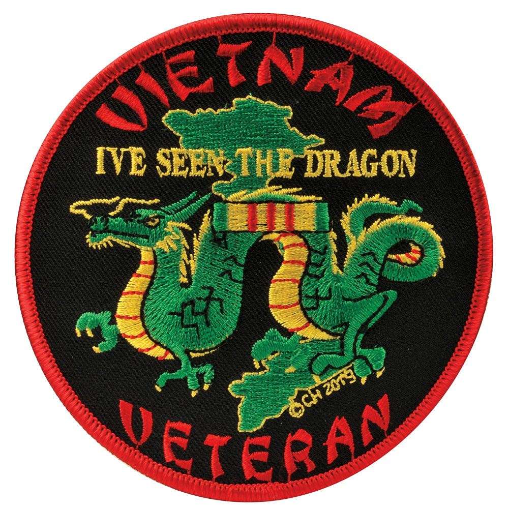 Vietnam Veteran I've Seen The Dragon Patch - Military Morale Patch with Heat Seal Backing - Perfect for Jackets, Hats & Tactical Gear