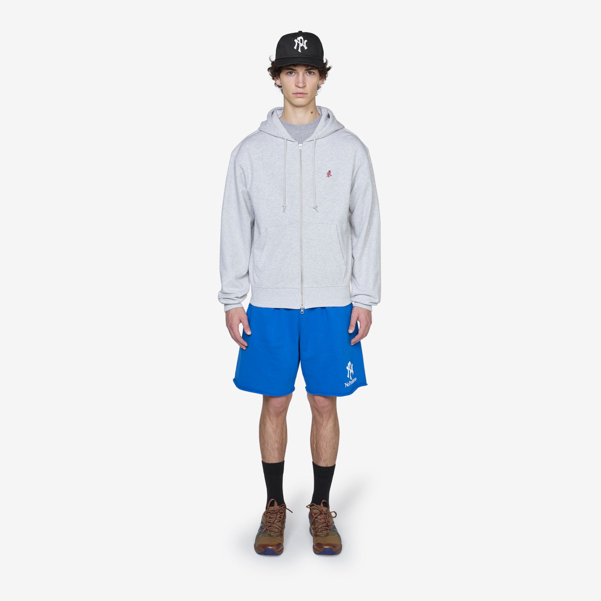 One Point Zip Hooded Sweatshirt - Heather Ash Color | Casual Pullover for Men & Women | Perfect for Outdoor Activities and Everyday Wear