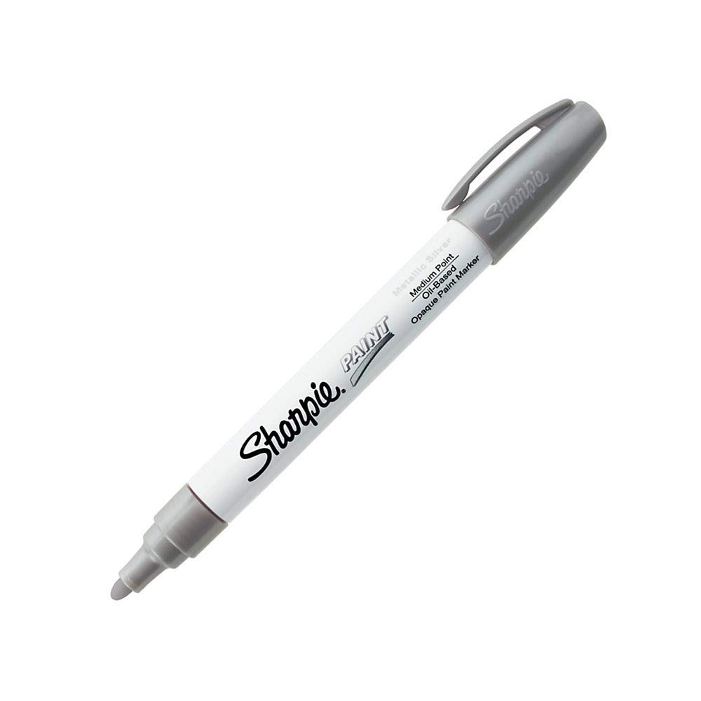 Sharpie® Permanent Paint Marker - Medium Point Silver Ink for Metal, Glass, Plastic & Wood - Ideal for DIY Crafts, Labeling, and Industrial Use