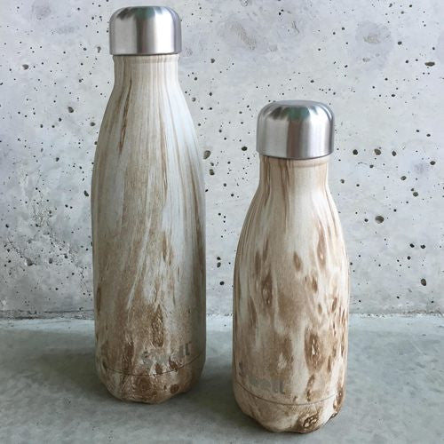S'well Wood Insulated Water Bottle 9oz (266mL) - Leakproof & Eco-Friendly Stainless Steel Travel Tumbler for Hot & Cold Drinks - Perfect for Hiking, Office, Gym & Outdoor Activities