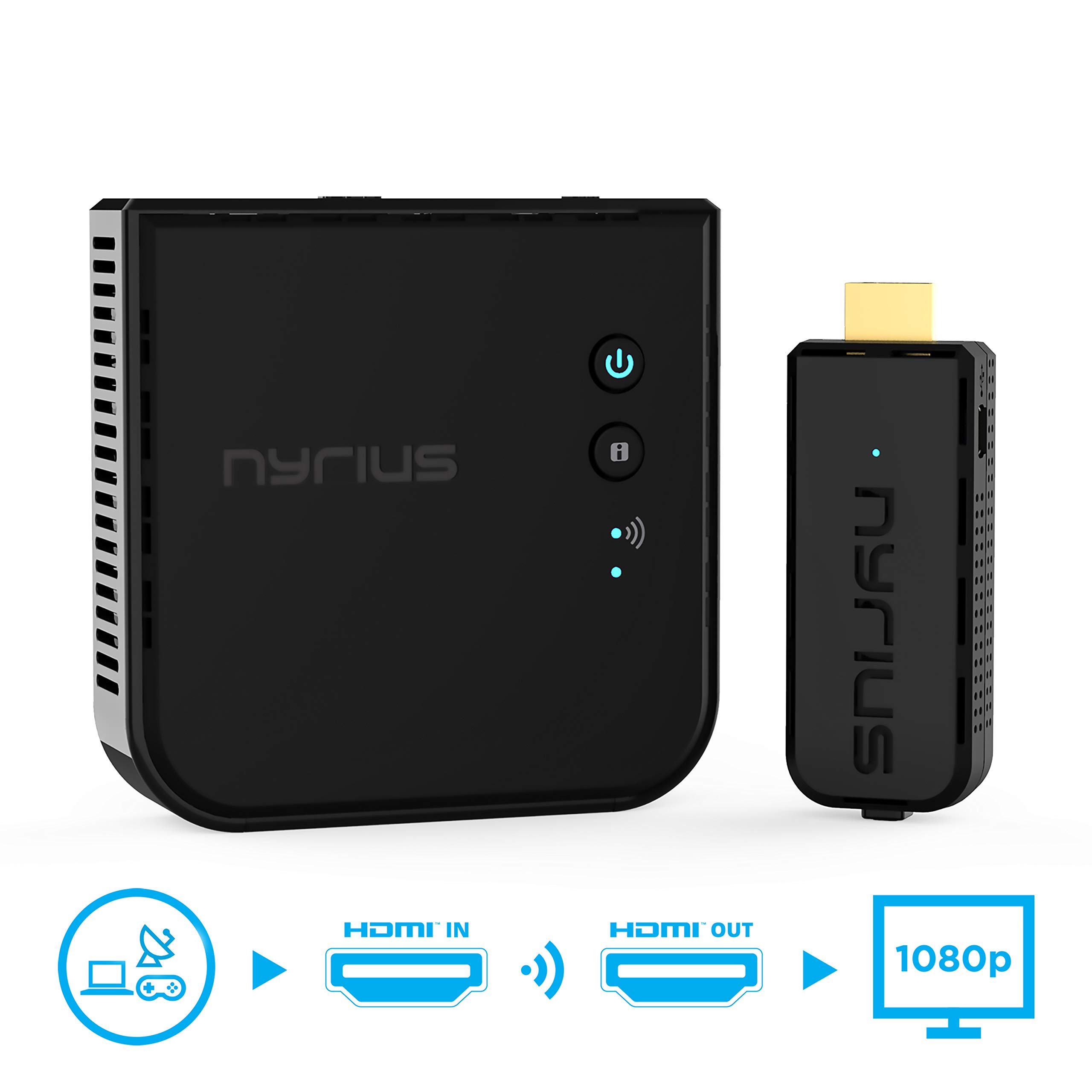 Aries Prime Wireless HDMI Transmitter & Receiver Kit - Full HD 1080p Video Streaming, Low Latency, Plug & Play - Includes Bonus HDMI Cable - Perfect for Home Theater, Gaming, and Conference Room Presentations