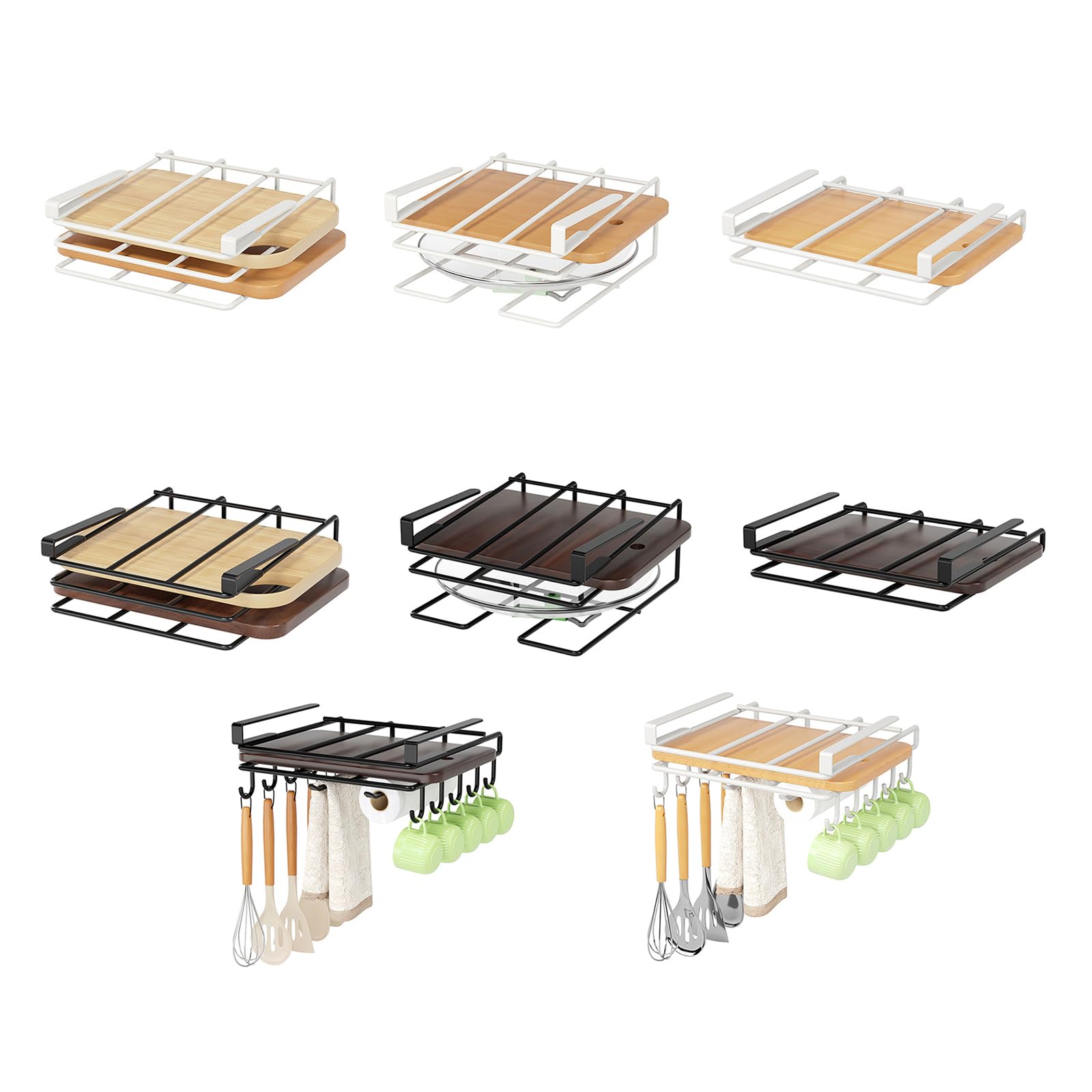 HUANIZI Space-Saving Kitchen Utensil Organizer - Elegant Cabinet Storage Rack for Efficient Kitchen Organization | Perfect for Small Spaces and Home Cooks