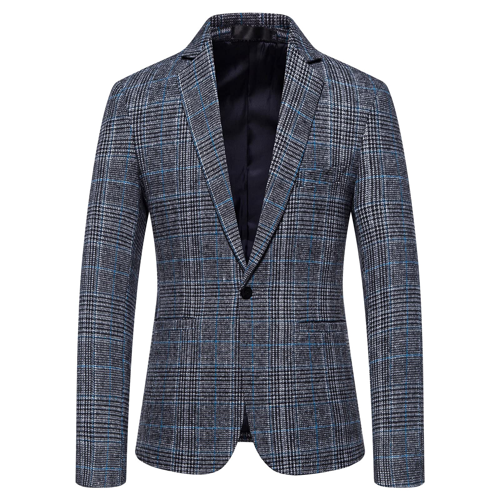 Men's Herringbone Tweed Blazer - Single Button Wool Blend Sport Coat for Dinner & Casual Wear | Perfect for Business Meetings, Weddings & Smart Office Attire
