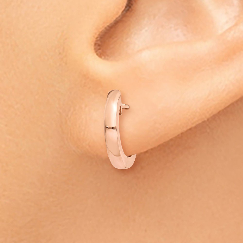 14K Rose Gold Hinged Hoop Earrings for Women - Elegant & Hypoallergenic Jewelry - Perfect for Everyday Wear, Parties & Gifts