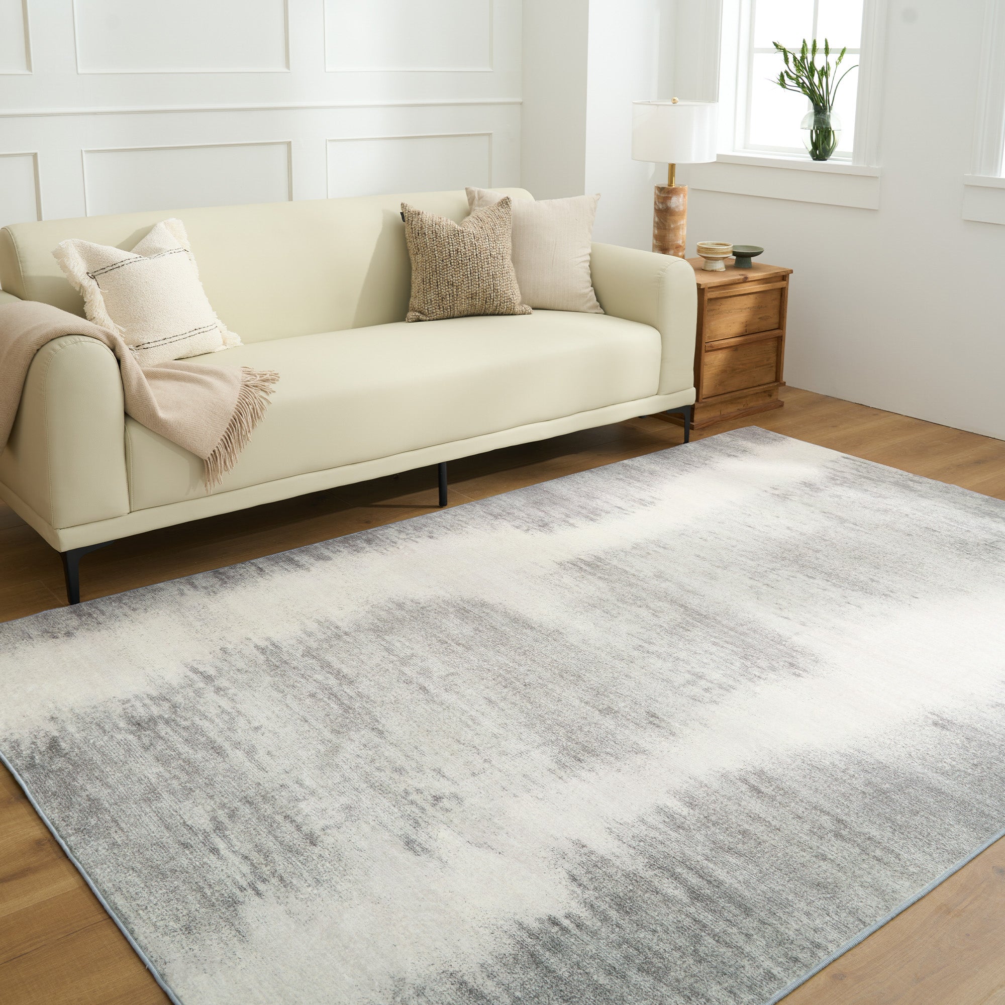 Easy Clean Washable Rug - Soft, Chic Neutral Gradient Design - Durable Spillproof & Pet Friendly - Non Slip Living Room Area Rug for Home Decor - Perfect for Living Spaces, Bedrooms & High Traffic Areas