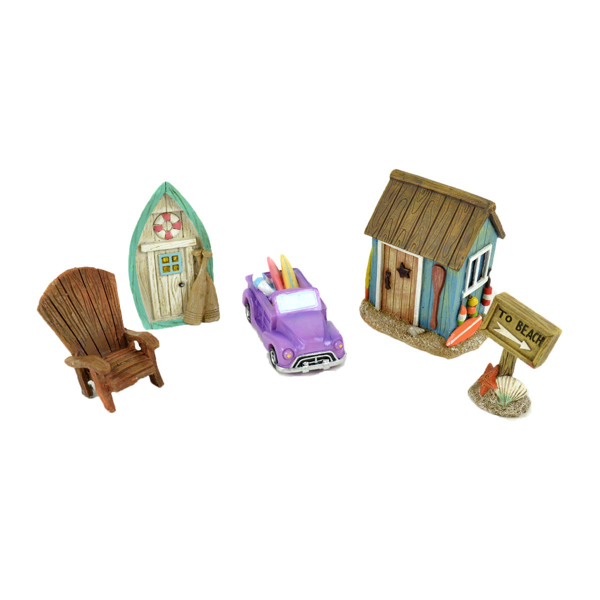 Touch of Nature Fairy Garden Kits - Miniature Garden Decor for Outdoor & Indoor Use - DIY Kids Activities with Mini Garden Gnomes (Beach Theme) - Perfect for Backyard Decor, Birthday Gifts & Creative Play