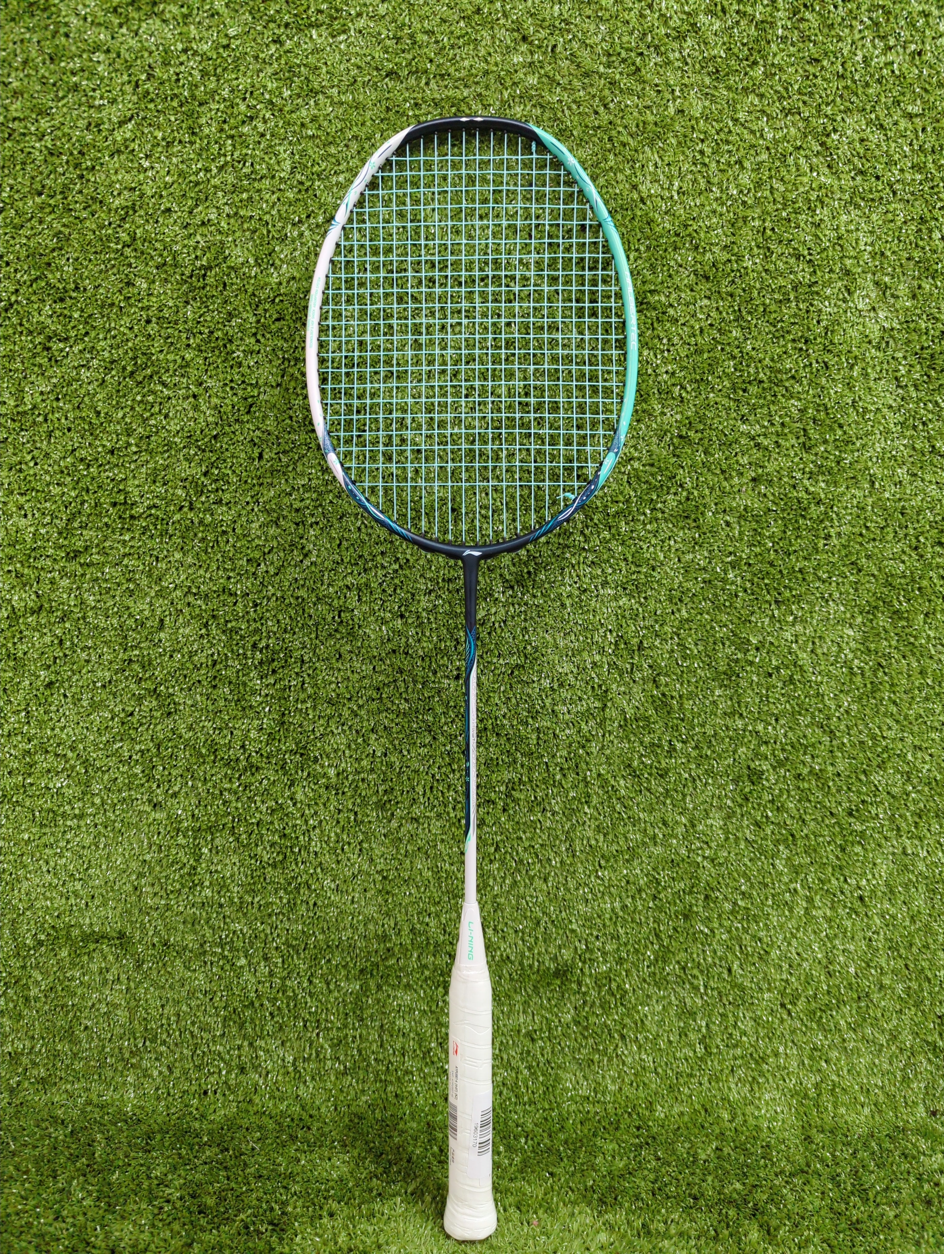 Li Ning Halbertec 6000 Unstrung Badminton Racket - Black/Aqua Green | Professional Carbon Fiber Shuttlecock Racquet for Advanced Players | Perfect for Tournaments & Training Sessions