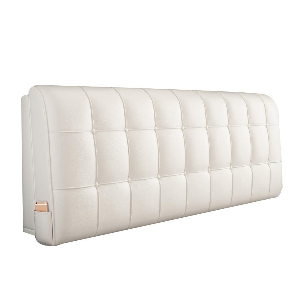 **LXLIGHTS Bed Wedge Headboard Cushion - Waterproof & Easy to Clean, 6 Colors & 5 Sizes, Customizable (White, 200cm with Headboard) - Perfect for Reading, Watching TV, and Back Support in Bed**