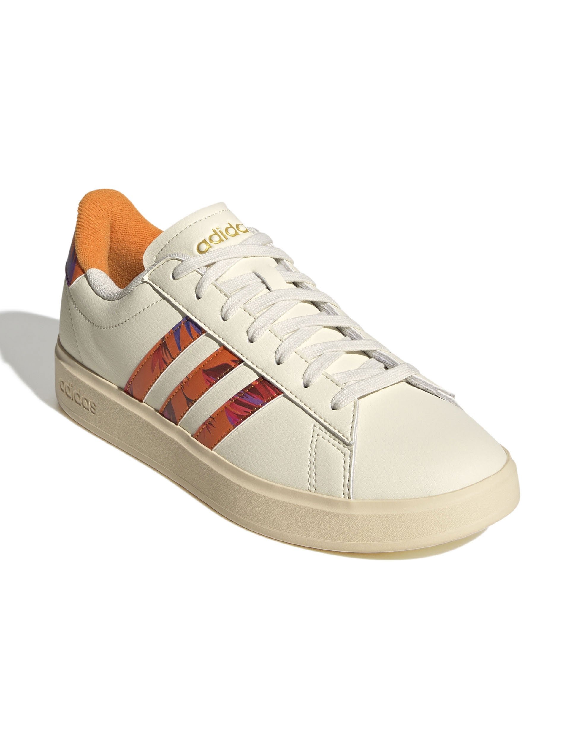 Adidas Grand Court 2.0 Women's Sneakers - Cream White/Warm Vanilla/Gold Metallic - Comfortable Casual Shoes for Walking, Work & Everyday Wear