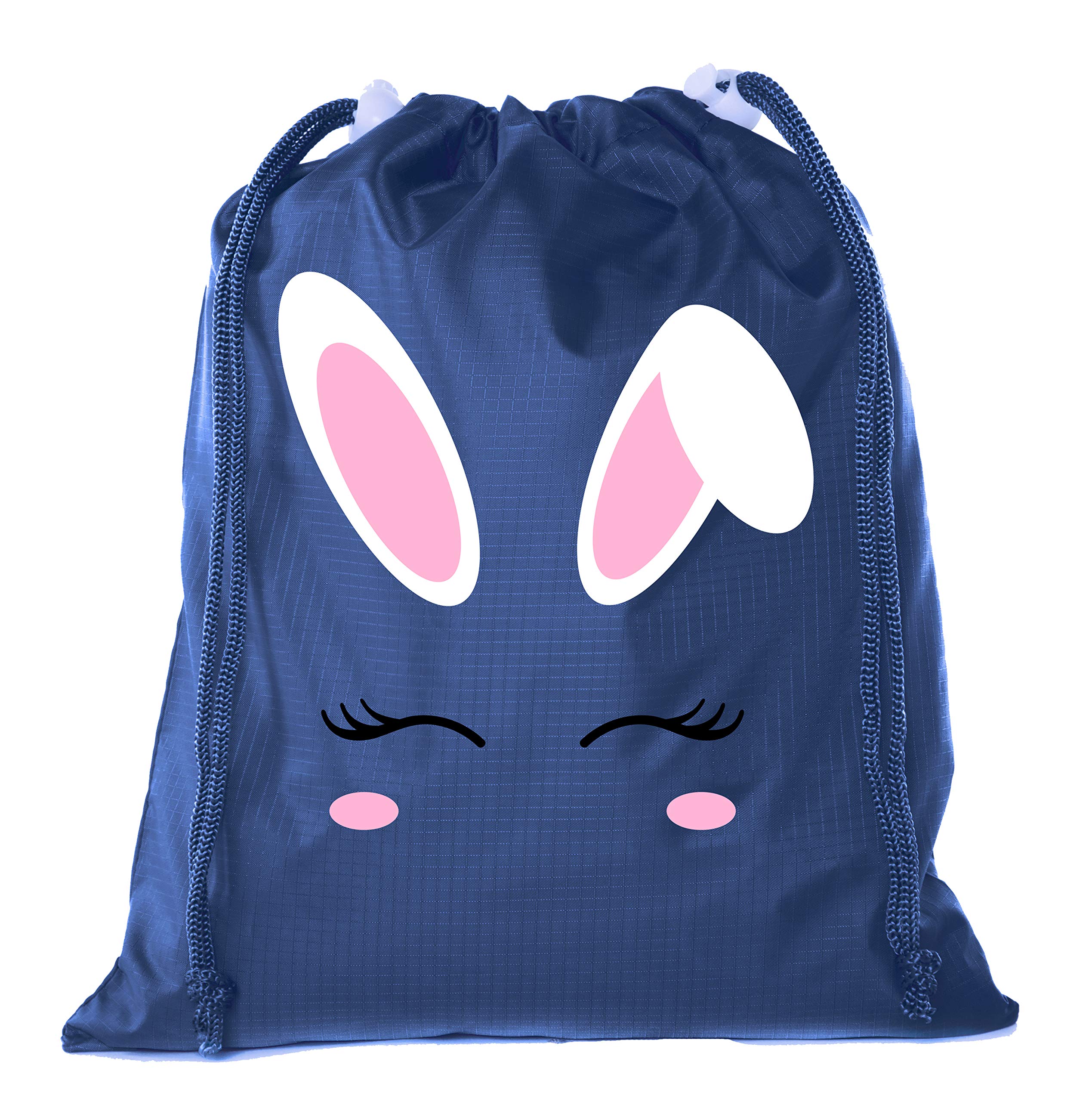 Mini Easter Basket Bags - Bulk Drawstring Cinch Sacks with Bunny Face Design - Perfect for Easter Egg Hunts, Party Favors & Classroom Treats (12-Pack)