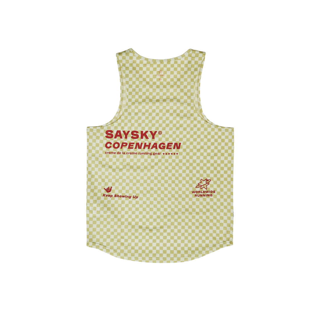 SAYSKY Men's Checker Print Wrestling Singlet - Lightweight & Breathable Combat Sports Top for MMA, BJJ & Training - Perfect for Gym Workouts & Martial Arts Competitions