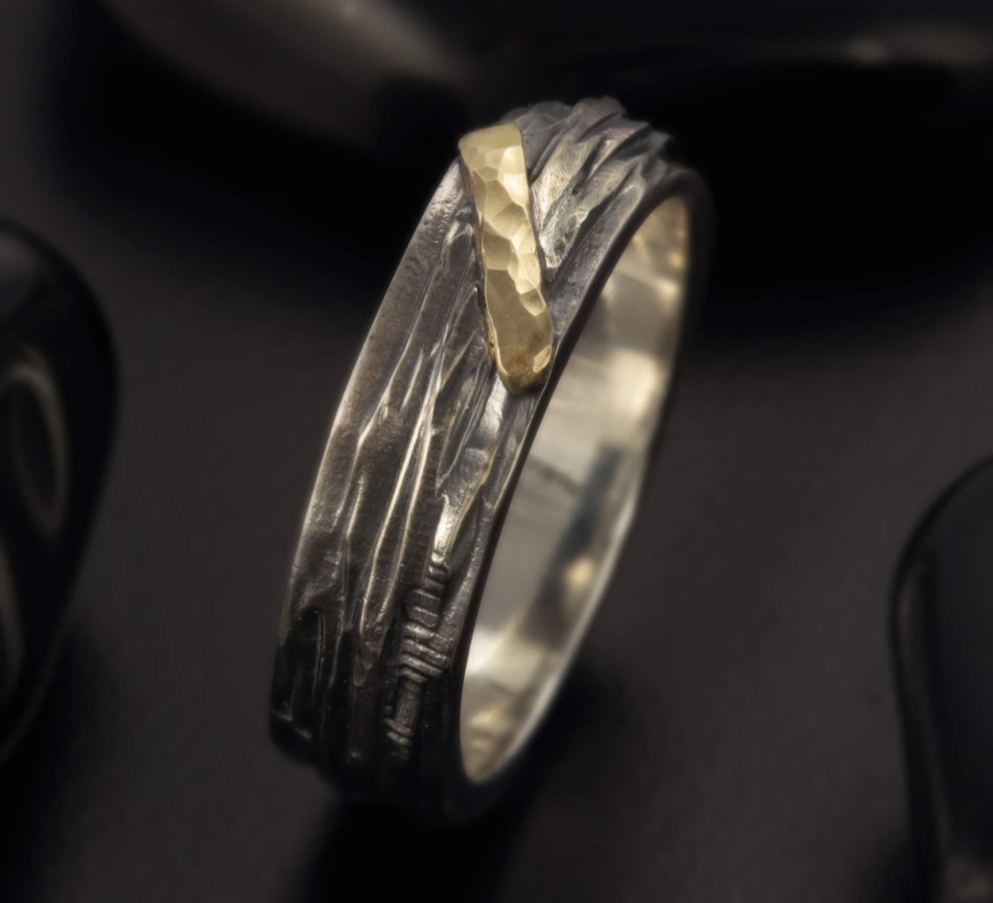 14K Gold and Silver Men's Wedding Band - 7mm Wide Comfort Fit Ring for Him - RS-1302 | Perfect for Weddings, Anniversaries & Special Occasions