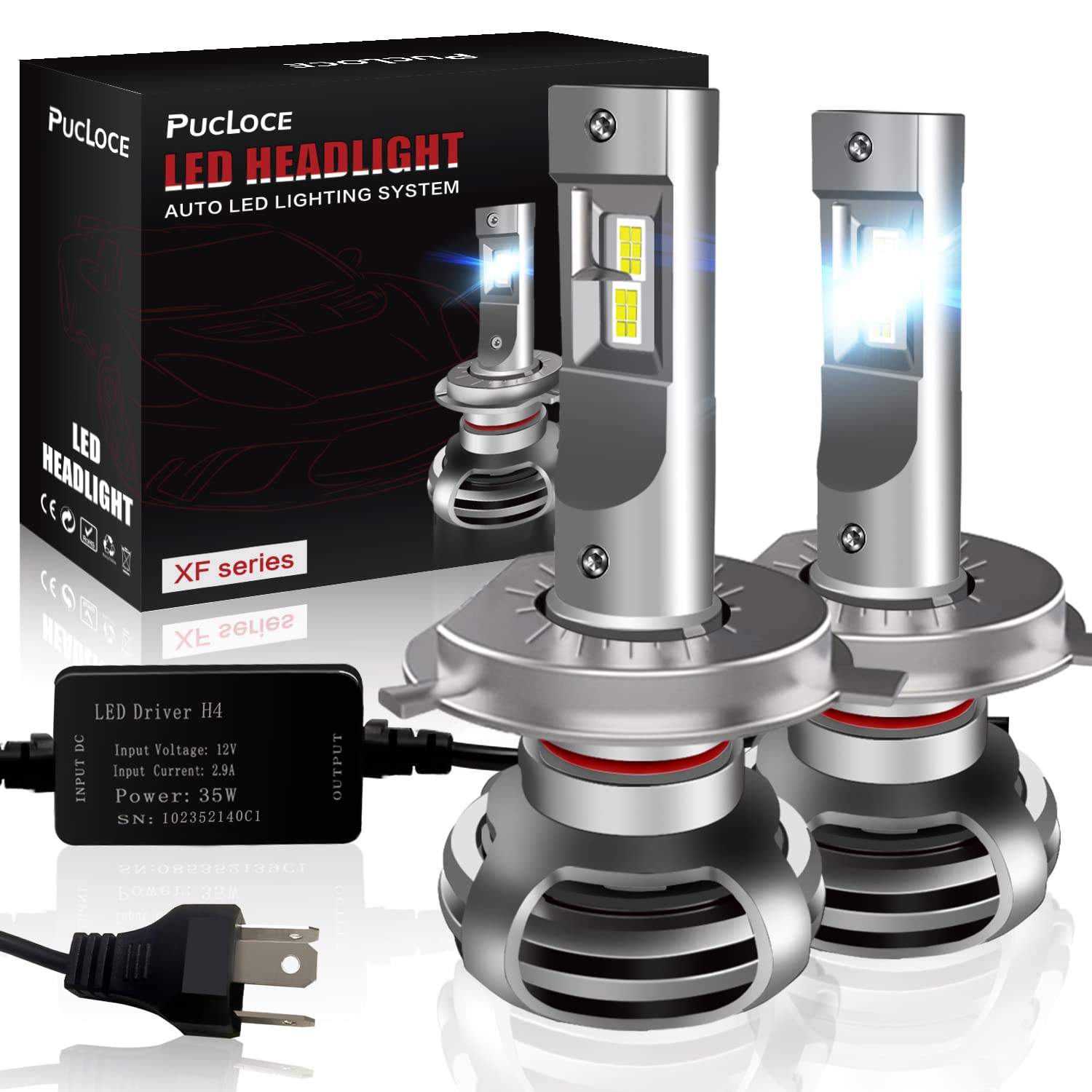 H4 LED Headlight Bulbs 120W 22000LM 6500K Cool White - Car Headlight Conversion Kit for Night Driving