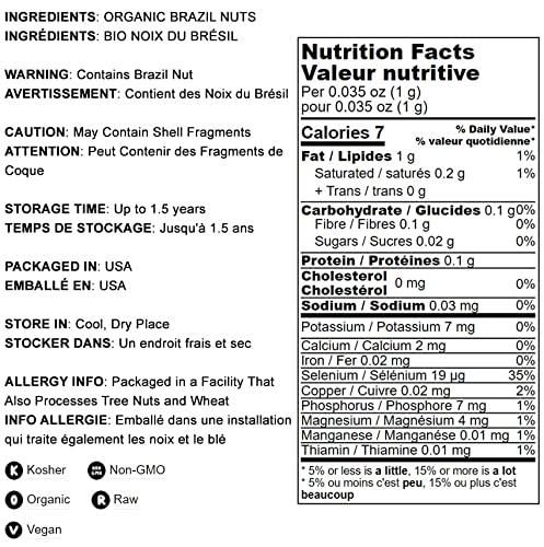 Organic Brazil Nuts 12 Pounds - Raw, Whole, No Shell, Non-GMO, Unsalted, Kosher, Vegan, Keto & Paleo Friendly - Bulk Snacks, Trail Mix Ingredient - Rich in Selenium - Perfect for Healthy Snacking, Baking & Energy Boosting