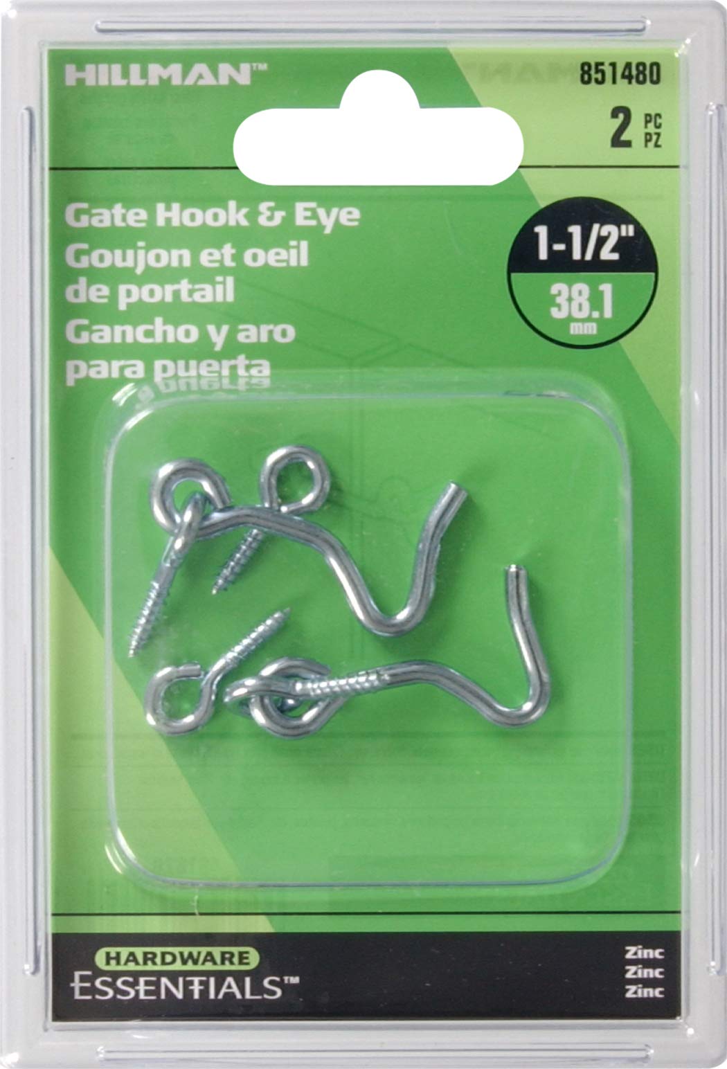 851480 Zinc Hook and Eye Latch 1-1/2