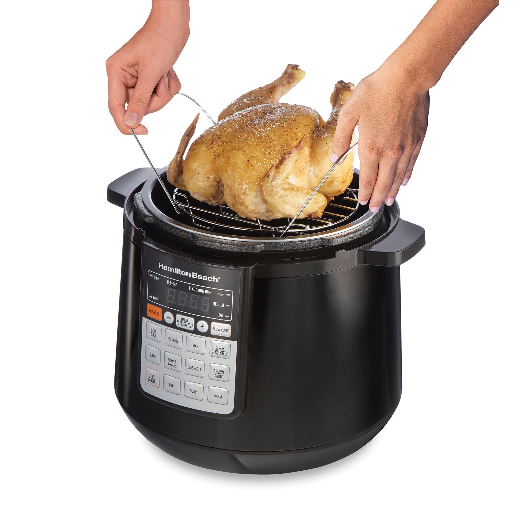 Hamilton Beach 6-Quart Electric Pressure Cooker 34501C - Fast & Easy Meals for Busy Families, Meal Prep & Healthy Cooking