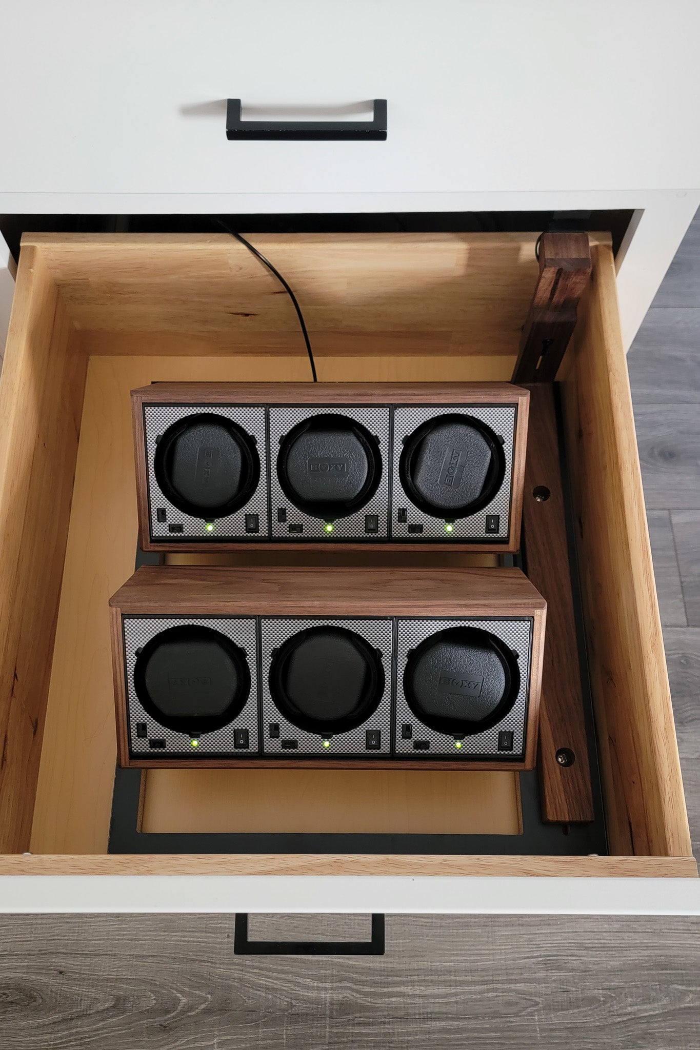 BlumSafe Automatic Watch Winder Drawer Insert for Luxury Watches - Perfect for Watch Storage & Display in Dressers, Cabinets & Nightstands