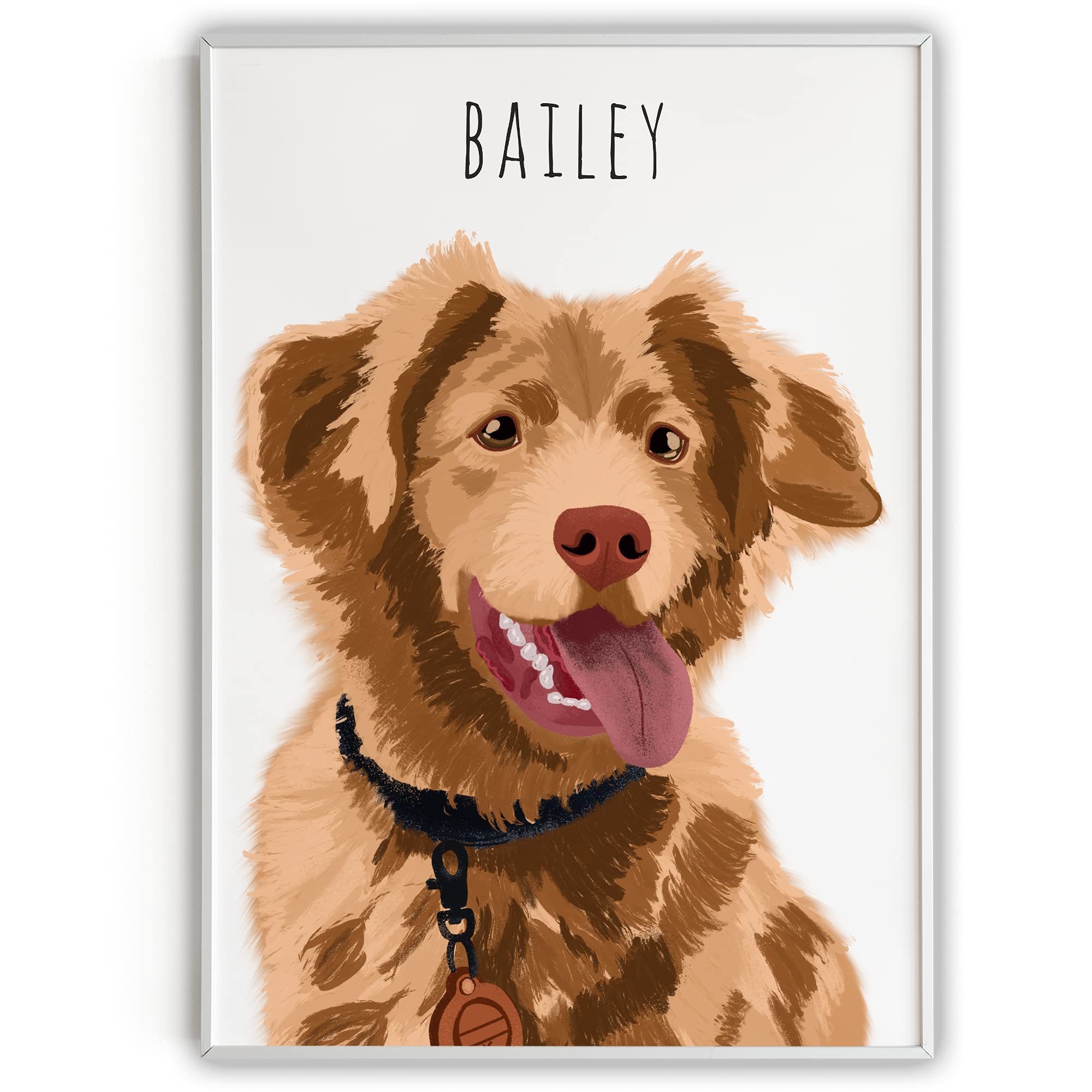Custom Dog Portrait Painting - Personalized Pet Memorial Gift for Dog Lovers - Handmade Canvas Wall Art - Unique Cat & Dog Photo to Painting - Perfect for Home Decor & Pet Lover Gifts