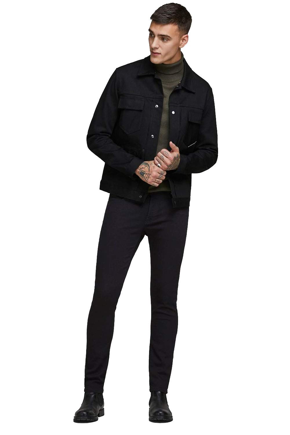 Jack & Jones Glenn Slim Fit Black Jeans for Men | Casual Wear