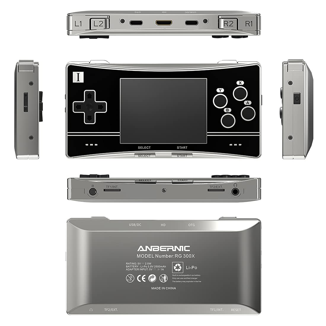 RG300X Retro Handheld Game Console - 3.0-Inch IPS Screen, Built-in 15000 Games, Open Source Emulator, 128GB Storage (Black) - Perfect for Travel, Commuting & Classic Gaming Nostalgia