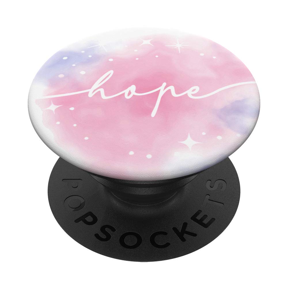 Personalized Name Word Pink Watercolor Nebula Galaxy PopSockets Swappable PopGrip - Custom Phone Grip & Stand for iPhone, Samsung, Smartphones - Perfect Gift for Birthdays, Christmas, Travel & Everyday Use