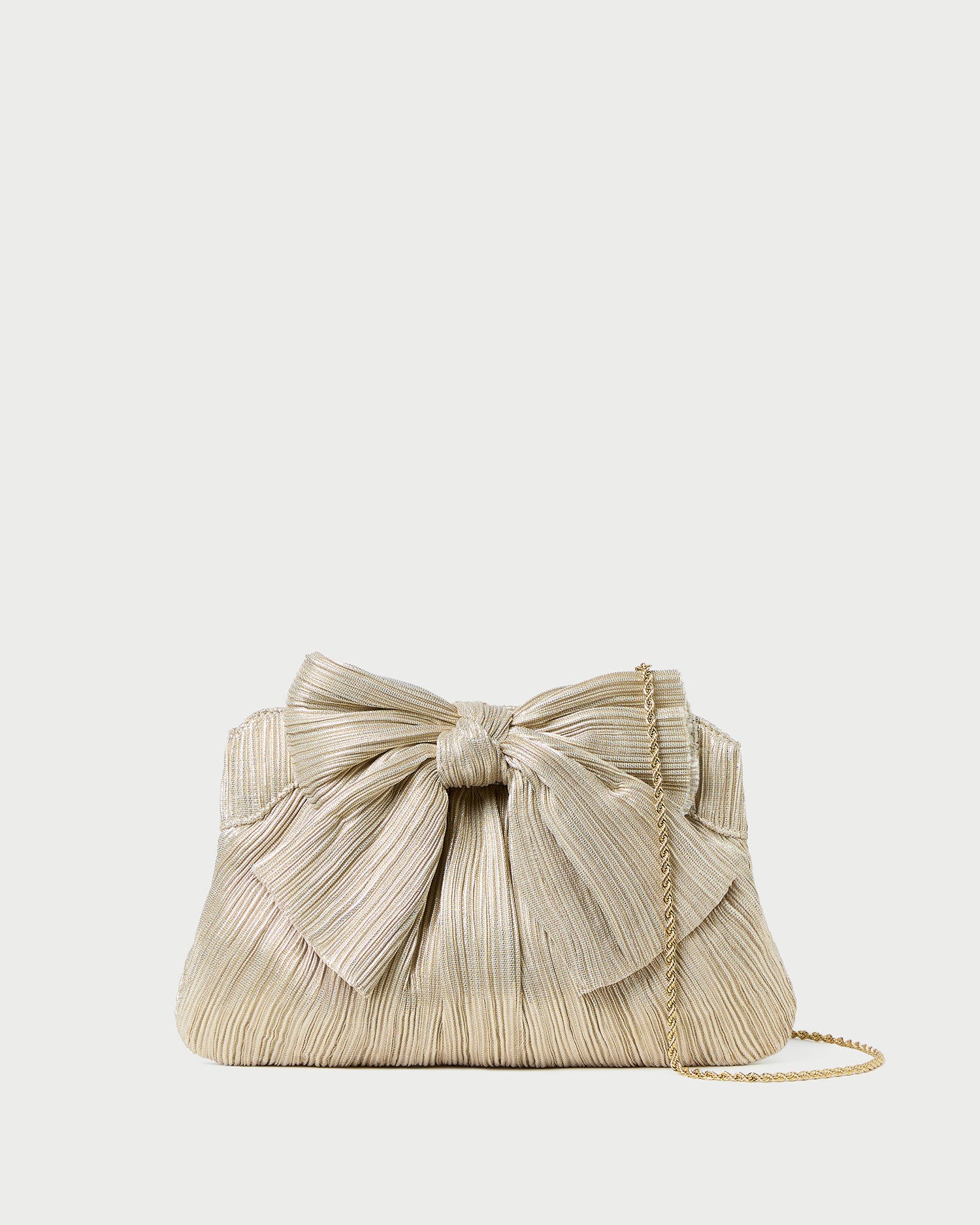 Rayne Pleated Bow Clutch - Elegant Women's Evening Bag for Parties, Weddings & Special Occasions