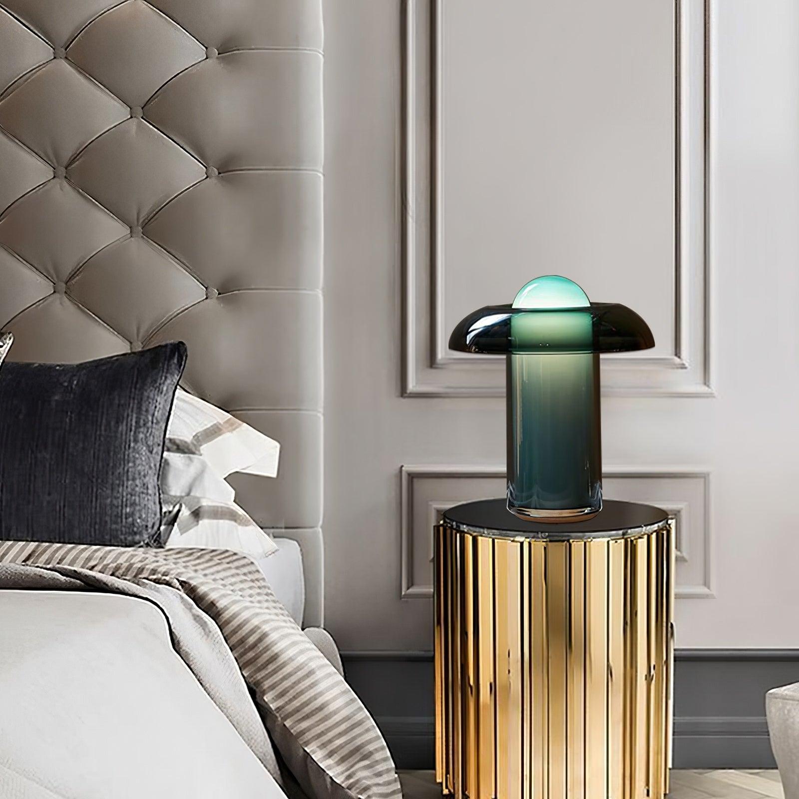 Modern Glass Mushroom Table Lamp - Elegant Bedside & Living Room Decor for Cozy Ambiance