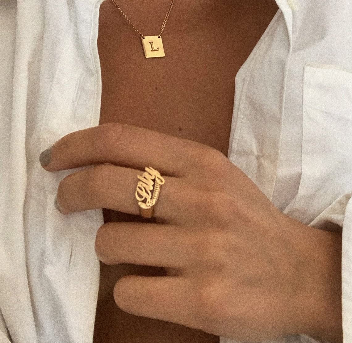 Personalized Name Ring for Women - Custom Engraved Initial Letter Stackable Promise Ring - Unique Gift for Her, Anniversary, Valentine's Day, Birthday