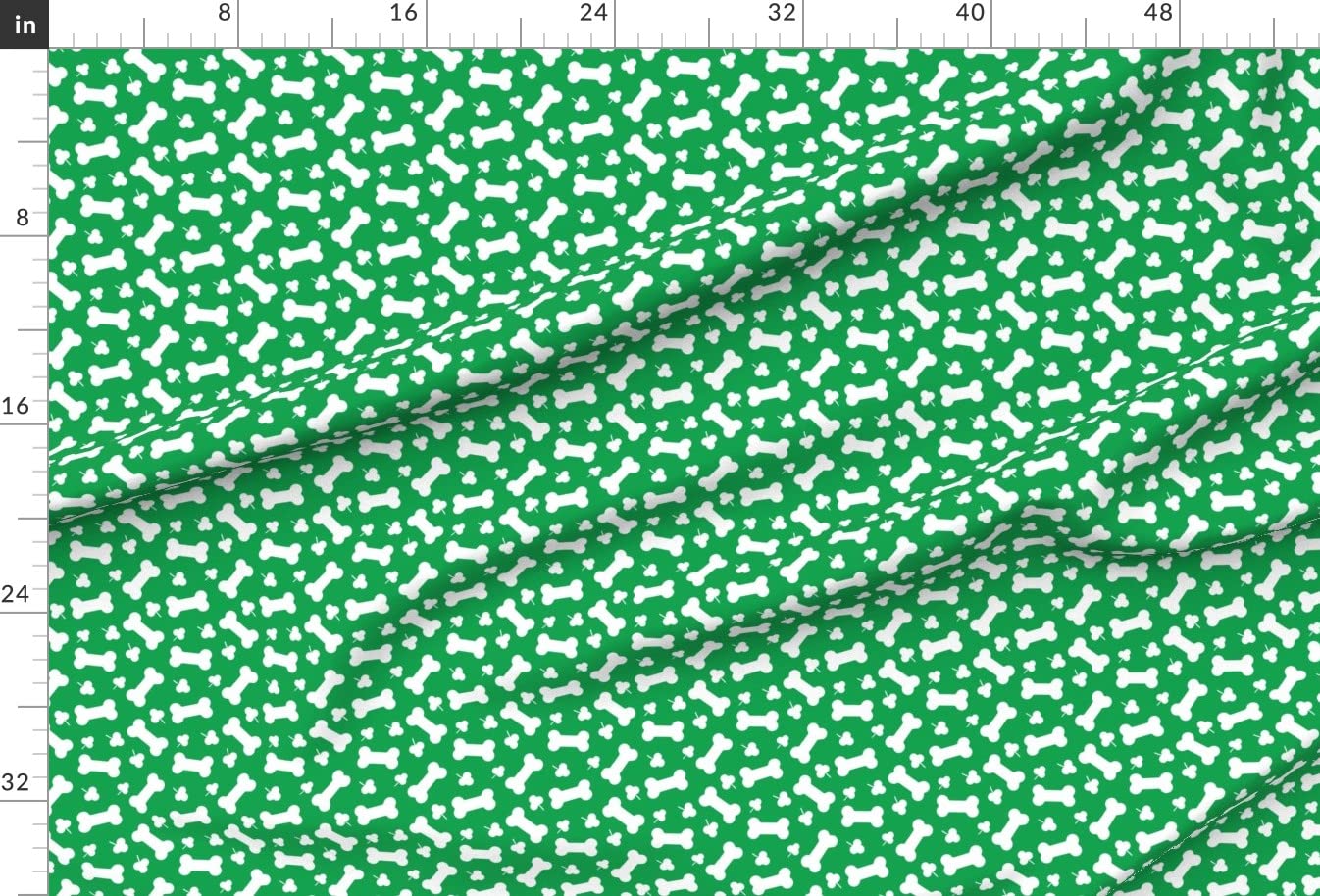 Dog Treat Bones & Shamrocks St. Patrick's Day Print Velvet Fabric by Spoonflower - Green Irish Shamrock Upholstery Material for Home Decor, Apparel & Crafts (Perfect for DIY Pillows, Curtains & Pet Accessories)