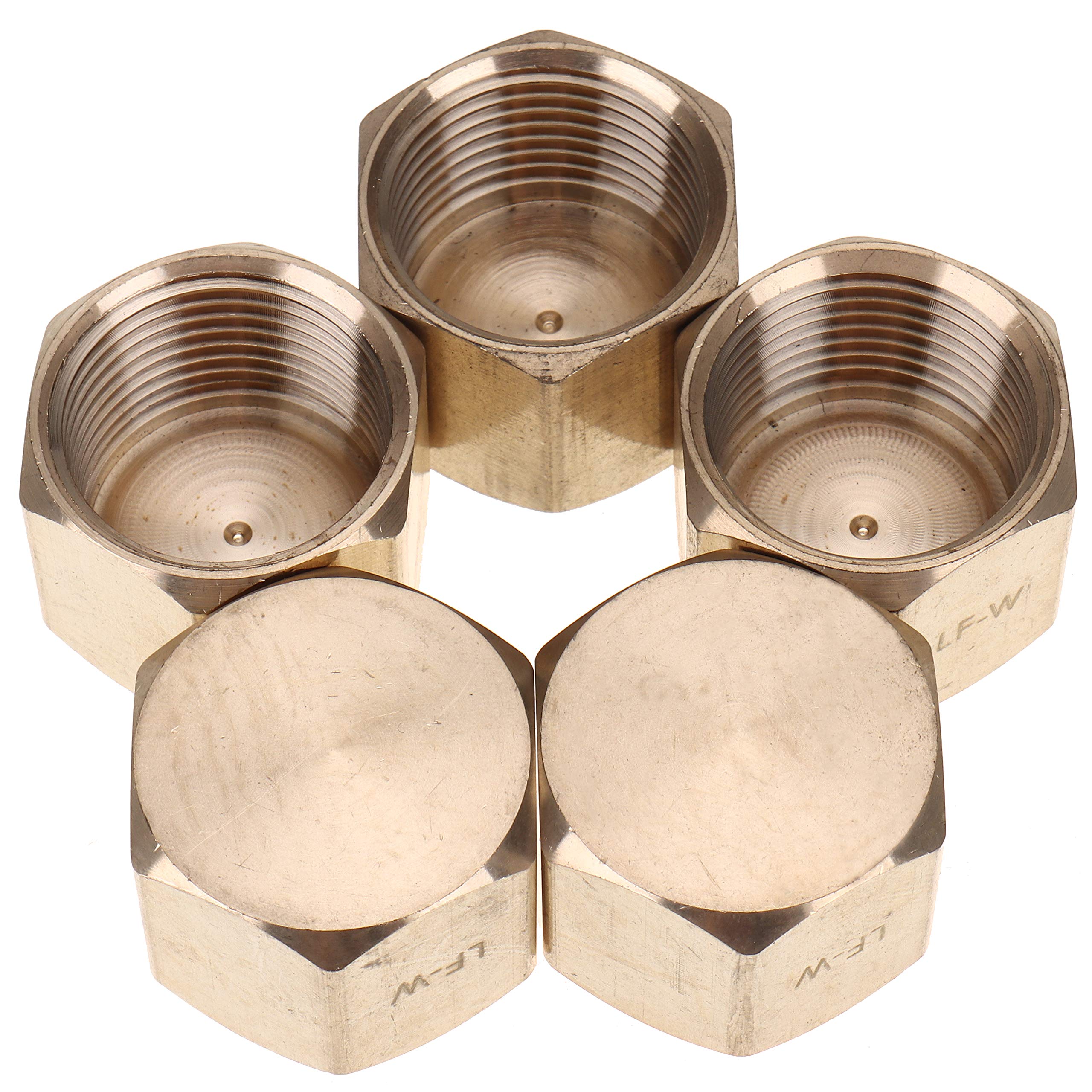LTWFITTING No Lead Brass Pipe Cap Fittings 3/4