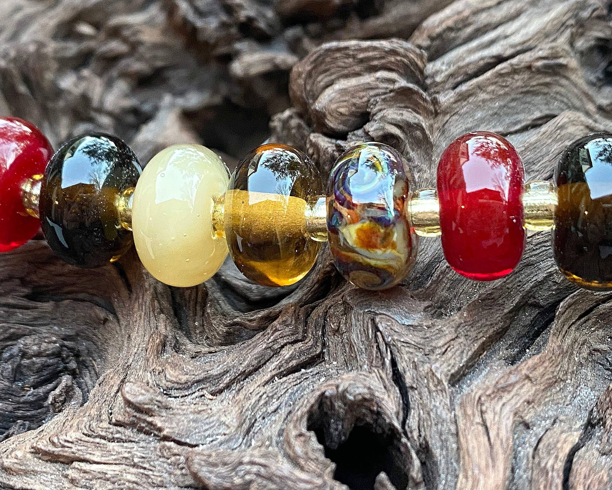 32 Colors of Autumn Brown Lampwork Glass Focal Beads for Jewelry Making - DIY Necklace, Bracelet, Earrings Craft Supplies - Perfect for Fall & Holiday Gift Projects
